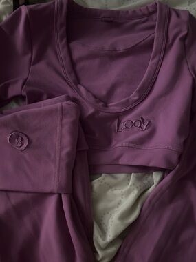 Body by raven Scoop Neck Crop Top & Legging Set — muave